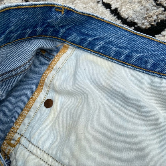 Agolde Parker Los Angeles Premium Distressed Light Blue Jean Shorts Size 27 - Picture 7 of 11